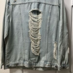 Gibson Latimer Light Blue Distressed Jean Jacket